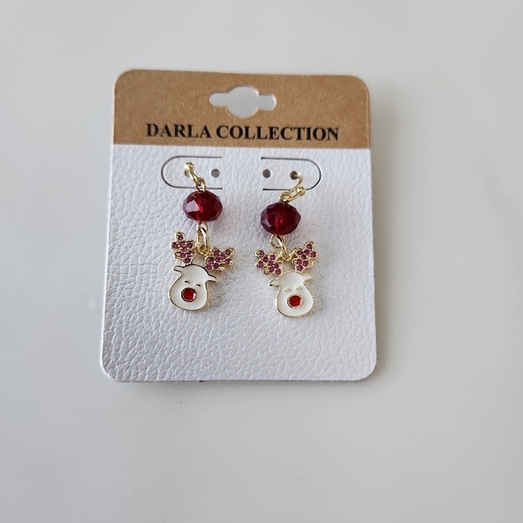Darla Collection Red Reindeer Earrings - Picture 4 of 4